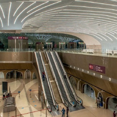 Doha Metro - Gold Line & Red Line Underground Project - Aluminum Cladding Installation Qatar
